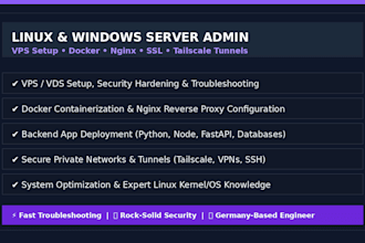 configure, setup, and troubleshoot linux vps, docker, and web servers