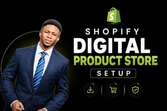 design shopify and esty digital product store for ebooks, courses and downloads