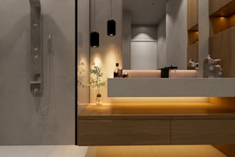 create photorealistic 3d bathroom interior design