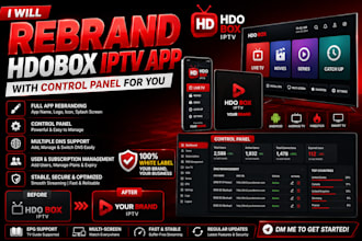 rebrand hdo box iptv app with control panel for you