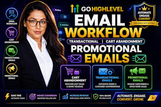 do gohighlevel email workflow, transactional cart abandonment, promotional email