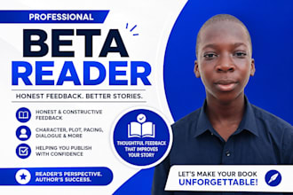 beta read your book, and provide honest, detailed feedback