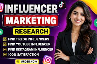 provide influencer marketing research and outreach
