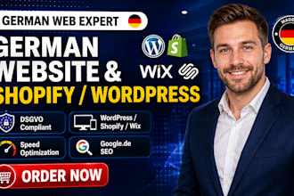 build german website, german wordpress, german shopify, german wix, squarespace