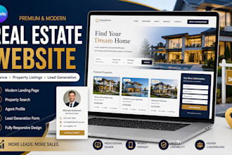 design canva wix real estate landing page website property listing form page