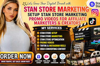 setup stan store marketing promo videos for affiliate marketers and creators