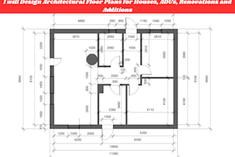 draw 2d 3d architectural floor plans for houses, adus, renovations and additions