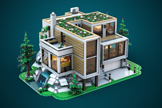 design custom lego moc model with PDF instructions, stud io files and parts list