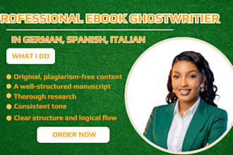 ghostwrite your book ebook articles blog in german, spanish, italian ghostwriter