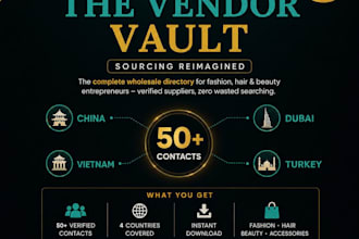 provide 50 verified wholesale vendor contacts