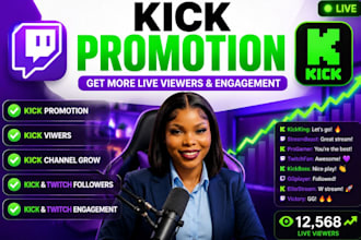 promote your twitch and kick stream to increase live viewers and engagement