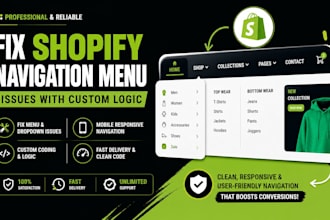fix shopify navigation menu dropdown mega menu issues with custom coding SEO