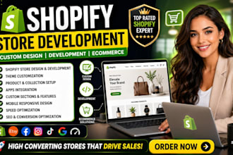 design shopify store, build shopify dropshipping website redesign, shopify store