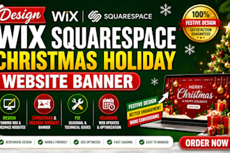 design wix squarespace christmas holiday website banner fix seasonal web updates