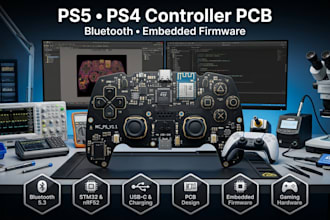design ps5, ps4 game controller pcb with bluetooth and embedded firmware