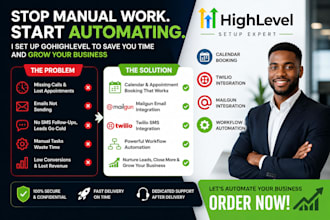 set up gohighlevel calendar booking twilio mailgun workflow automation