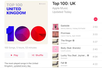 do apple music charts top 100 USA, UK