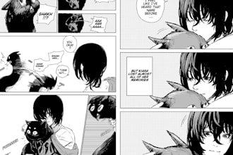 draw traditional black and white manga comic pages with screentone