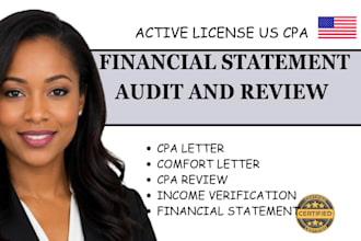 sign CPA confirmation letters, review financial statement, as licensed CPA