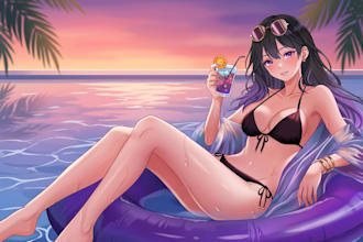 draw anime art character illustration oc, pfp, fanart, 2d vtuber art, pokemon