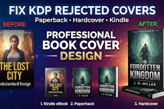 fix rejected KDP book cover resizebook format paperback kindle book cover design