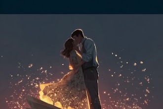 draw  illustrations for poetry and romance book covers