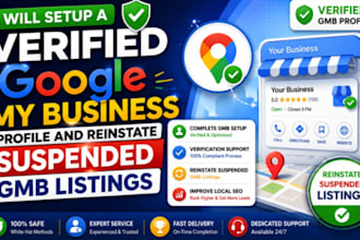 setup a verified google my business profile and reinstate suspended gmb listings
