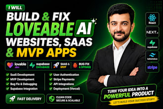 build and fix loveable ai websites, and supabase saas mvps