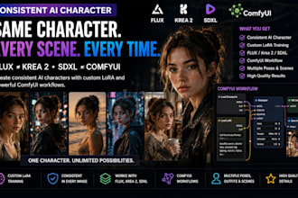 create a consistent ai character with flux, krea 2, sdxl and comfyui