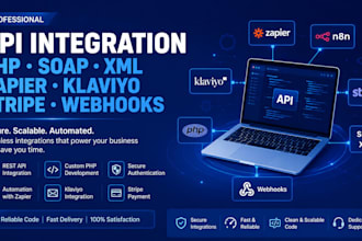 develop rest API integration PHP soap XML stripe zapier klaviyo payment webhooks