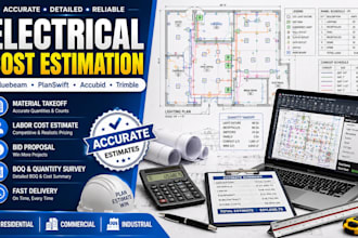 create electrical cost estimation, bluebeam takeoff, planswift, accubid, trimble