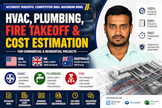 prepare hvac, plumbing, and fire cost estimates for USA, UK, australian projects