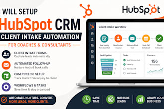 setup hubspot CRM client intake automation for coaches