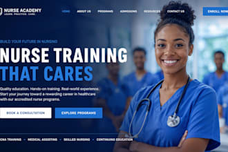 design wix nurse academy website medical training cna training website
