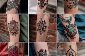 create awesome old school tattoo style design