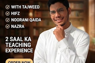 teach quran with tajweed, qaida, and hifz as quran tutor