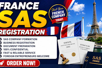do france SAS company registration business formation and handle full formation
