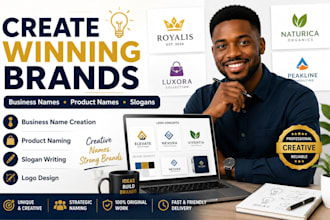 create converting business name product name, brand name, slogan and logo design