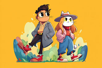 design cute cartoon characters