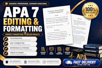 edit, proofread, and format your academic document in apa 7 style