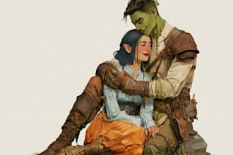 dnd party art or dnd character art