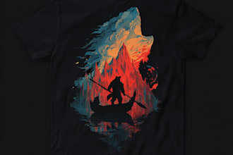 draw t shirt design illustration highly detailed artwork
