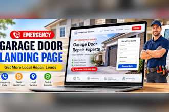 create emergency garage door landing page with quote form for local repair leads
