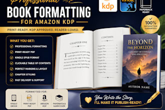 format your book for amazon KDP paperback ebook and print ready PDF