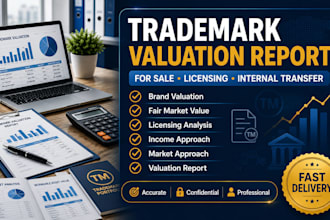 prepare trademark valuation report for sale licensing and internal transfer