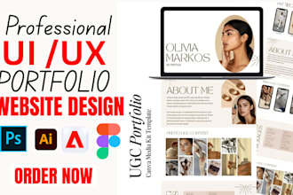 design ui ux attractive personal portfolio website using figma or adobe portfoli
