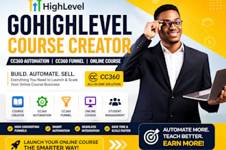 set up course creator 360 website cc360 funnel cc360 automation