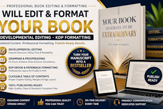 do book editing and formatting developmental editor amazon KDP formatting