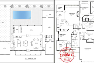 draw architectural house plans, building plans, and site plans in autocad