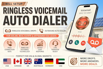 setup fix ai voice agent, ringless voicemails  autodialer voice boardcast, crm